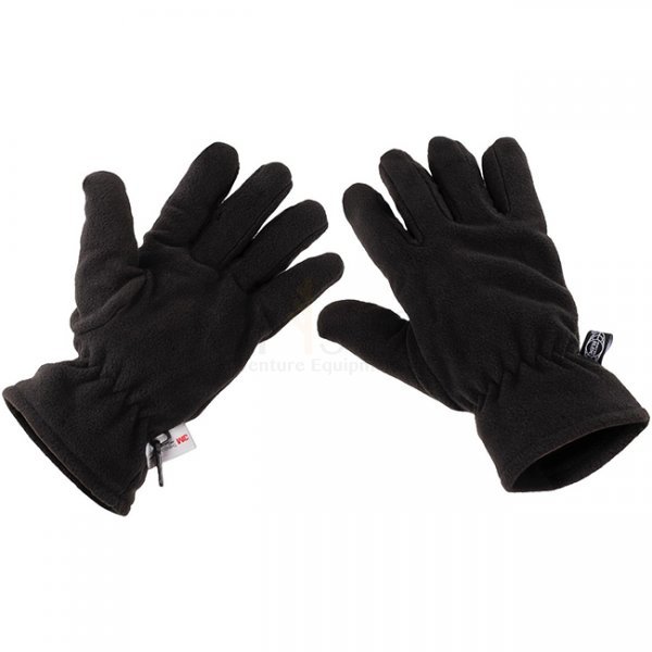 MFH Fleece Gloves 3M Thinsulate - Black - L