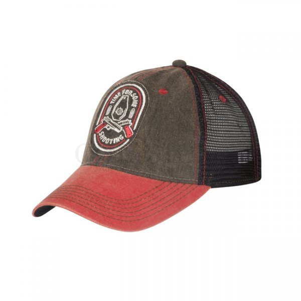 Helikon Shooting Time Trucker Cap Dirty Washed Cotton - Dirty Washed Black / Dirty Washed Red C