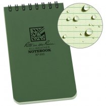 Rite in the Rain Polydura Top-Spiral Notebook 3 x 5 - Green